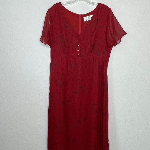 Vintage Kathie Lee Dress Red - Picture 8 of 8
